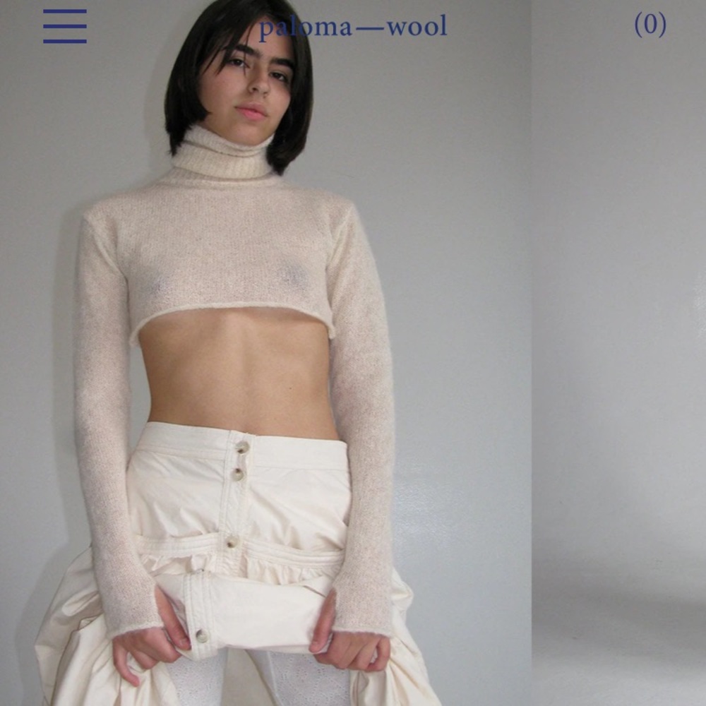 NWT Paloma Wool LAIKA Long Sleeve Knitted Crop Top
